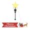 Animated Santa's Sleigh with Banner Tree Topper